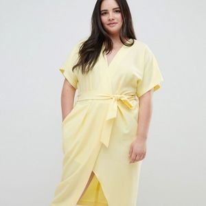 Yellow wrap dress